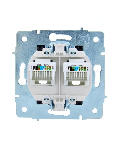 Розетка компьютерная 2-м СП ASTI IP20 RJ45 механизм черн. бархат LEZARD 7081-4288-141