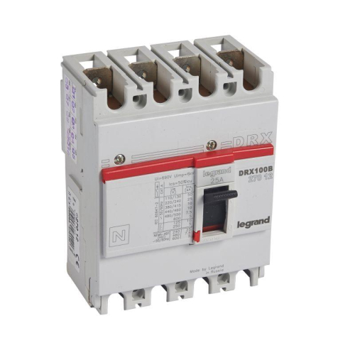 Выключатель автоматический 4п 25А 10кА DRX125 термомагнитн. расцеп. Leg 027012