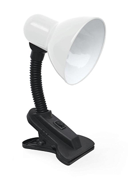 Светильник настольный СНП 21Б 40Вт E27 230В под лампу на прищепке с подвесом бел. IN HOME 4690612046815