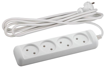 Удлинитель 4х5м без зазeмл. 10А IP20 U-4-5m ПВС 2х1 ЭРА Б0028363