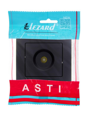 Розетка телевизионная оконечная TV СП ASTI IP20 в сборе черн. бархат LEZARD 7081-4242-130