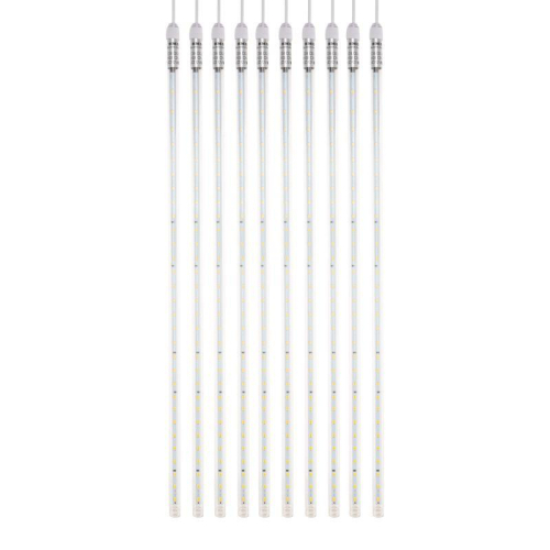 Гирлянда светодиодная "Тающие сосульки" 10шт х 50см шаг 100см 600LED тепл. бел. 24В провод каучук бел. соединяется Neon-Night 256-423
