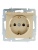 Розетка с заземл. VESNA с крышкой ПБТ зол. LEZARD 742-3688-123B