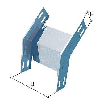 Угол для лотка вертикальный внешний 45град. 300х150 сталь VL45-150-300 КМ LO4578