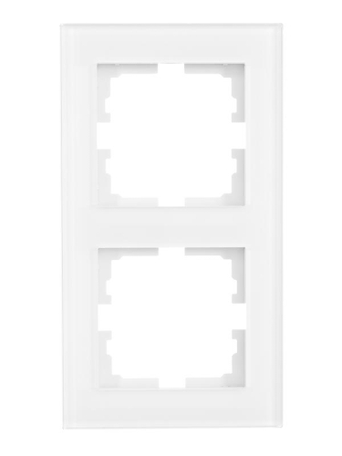 Рамка 2-местн. вертик. VESNA стекло бел. LEZARD 742-5480-152