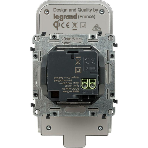 Устройство зарядное беспроводное Valena Life Qi 1А с дополнит. разъемом USB A 5В 2.4А Leg 753114