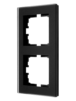 Рамка 2-местн. вертик. VESNA стекло черн. матов. LEZARD 742-5980-152