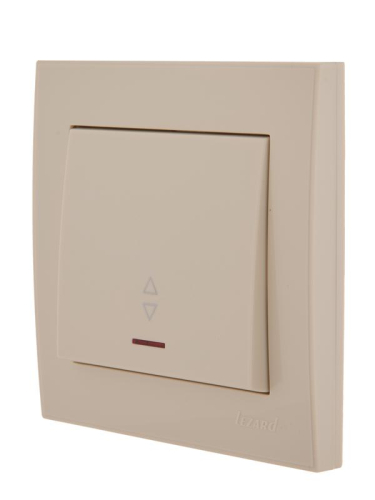 Переключатель проходной 1-кл. СП Rain с подсветкой крем. LEZARD 703-0303-114