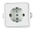 Розетка 1-м AQUA 3113 защ. шторки с заземл. п/герм. бел. ASD / IN HOME 4690612003450