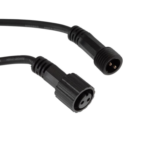 Коннектор с проводами папа-мама 2 pin черн. каучук Neon-Night 315-436