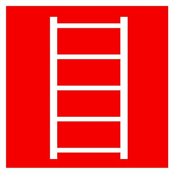 Знак F 03 "Пожарная лестница" 200х200мм пленка самоклеящаяся с покрытием фотолюминесцентным EKF an-f-03-f