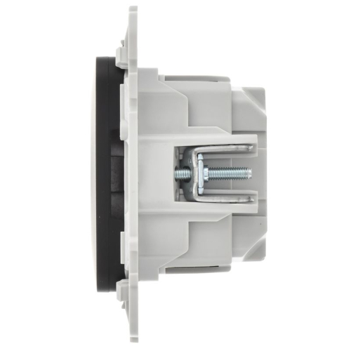 Розетка СП FLITE РС11-1-ФлЧ 16А с заземл. без защ. шторок безвинтовое крепление механизм черн. IEK FI-R11-16-1-K02