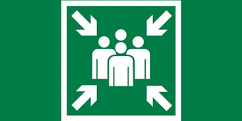 Знак "Место сбора" 180х90мм для аварийно-эвакуационного светильника Compact VARTON V5-EM04-60.004.020