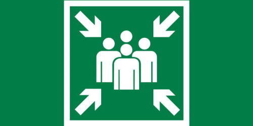 Знак "Место сбора" 180х90мм для аварийно-эвакуационного светильника Compact VARTON V5-EM04-60.004.020