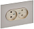 Розетка 2-м SKANDY 10А без заземл. без защ. шторок для плоской вилки SK-R03Sh шампань IEK SK-R20-10-K37