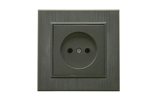 Розетка 1-м Karea LINE STAR без заземл. дым. металлик Makel 86050022
