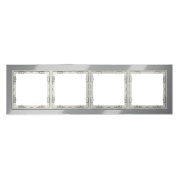 Рамка 4-м S70 стеклян. сталь Voltum VLS110405