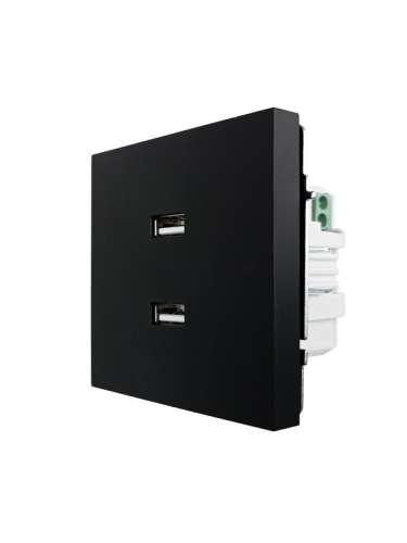 Розетка 1-м СП ZIMA IP20 + 2 USB разъем механизм черн. бархат LEZARD 704-4288-192
