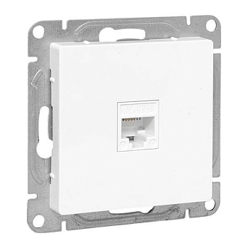 Розетка телефонная 1-м СП Эпика RJ11 механизм бел. EKF UP1-SOW-RJ11