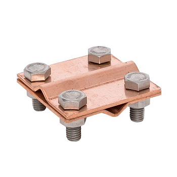 Зажим крестовидный прут-прут (пластина 57х57мм) Cu PROxima EKF lp-g3109-cu