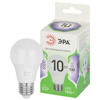 Лампа светодиодная GREEN LINE A60-10W-865-E27 GL 10Вт A60 6500К холодный бел. E27 Эра Б0067090