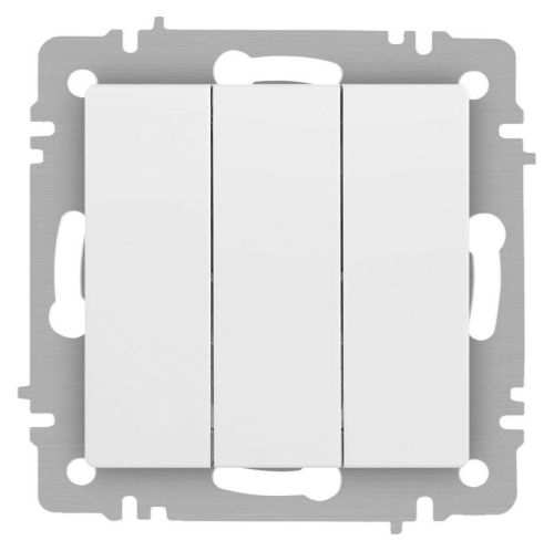 Выключатель Accent 6-106-01М тройной 10А-250В IP20 СУ AL/CU бел. матов. Intro Б0063532