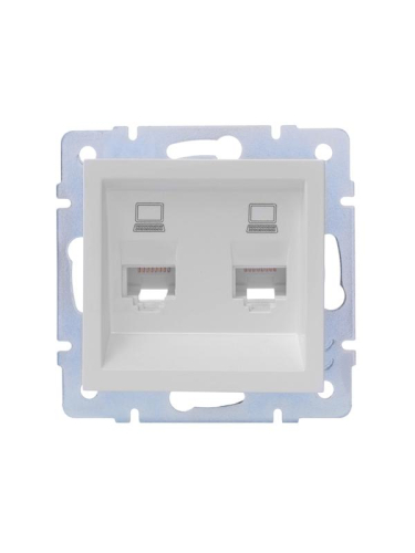 Розетка компьютерная 2-м СП Vesna механизм бел. LEZARD 742-0288-141