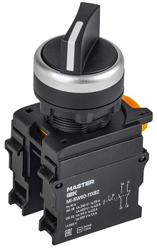 Переключатель 2 полож. 1НО+1НЗ длин. ручка черн. MASTER IEK MI-SW60-11XB2-3-25-2-K02