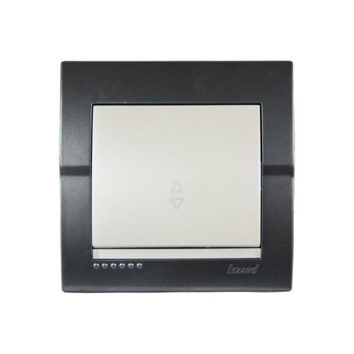 Переключатель проходной 1-кл. СП Deriy 10А темн. сер./жемчуж. LEZARD 702-2930-105