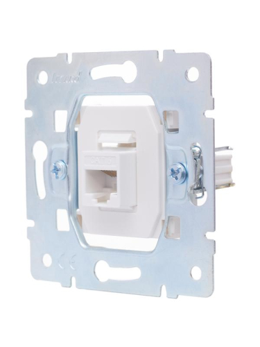 Розетка компьютерная 1-м СП Vesna механизм жемчуж./бел. перламутр LEZARD 742-3088-140