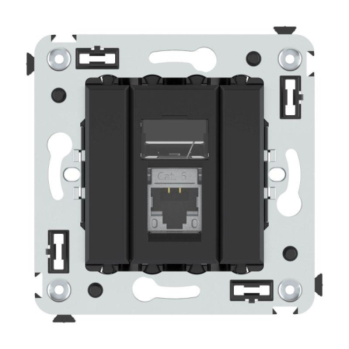 Розетка компьютерная 1-м RJ-45 СП кат.6 экранированная Avanti "Черный матовый" DKC 4412393