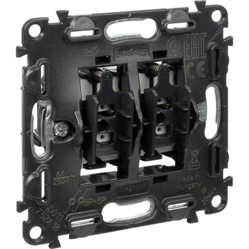 Выключатель кнопочный 2-кл. Valena In'matic 6А 250В безвинтов. зажимы механизм Leg 752018