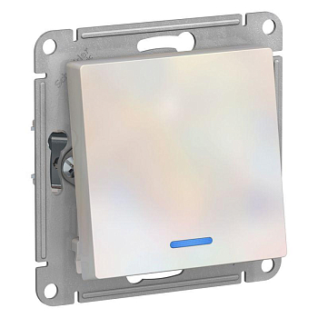 Переключатель проходной 1-кл. СП AtlasDesign 10А IP20 (сх. 6а) 10AX механизм с подсветкой жемчуж. SE ATN000463