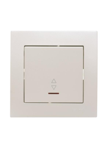 Переключатель проходной 1-кл .СП Vesna с индикацией механизм жемчуж./бел. перламутр. LEZARD 742-3088-114