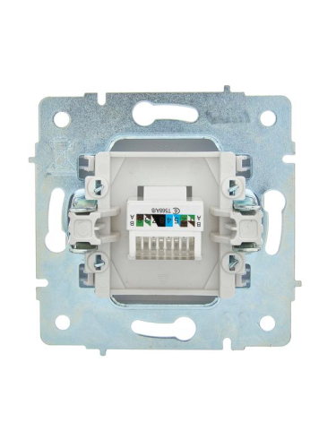 Розетка компьютерная 1-м СП ASTI IP20 RJ45 механизм Cat 6e бел. LEZARD 7081-0288-140