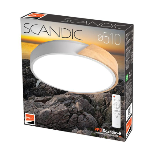 Светильник светодиодный декоративный PPB Scandic-R DIM 90Вт 3000-6500К IP20 настенно-потолочный бытовой диммир. GR/W JazzWay 5037151