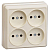 Розетка 4-м ОП Октава РС24-2-ОК 10А IP20 без заземл. крем. IEK ERO40-K33-10-DC