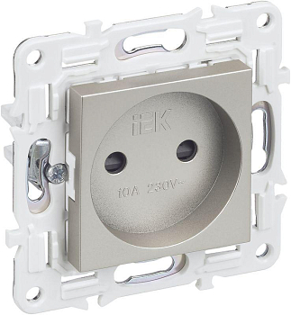 Розетка SKANDY 10А без заземл. защ. штроки SK-R01Sh шампань IEK SK-R13-10-K37
