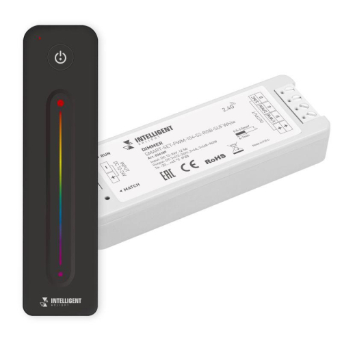 Диммер SMART-SET-PWM-104-52-RGB-SUF White (12-24В 3х4А ПДУ LINE 2.4G) IP20 пластик INTELLIGENT ARLIGHT 036189