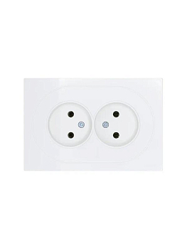 Розетка 2-м СП OSEN без заземл. ПБТ белая LEZARD 743-0200-128B