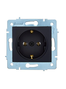 Розетка 1-м СП ASTI 16А IP20 с заземл. термопласт механизм черн. бархат. LEZARD 7081-4288-122B