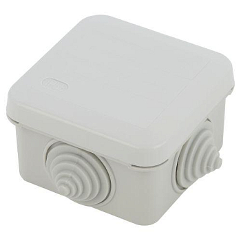 Коробка распаячная KORz-70-70-40-4gv открытой установки 70х70х40мм защелк. крышка 4 вставл. сальника IP55 Эра Б0055758
