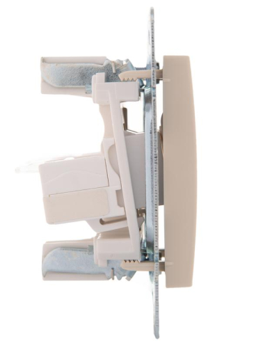 Розетка компьютерная + телефонная 2-м СП Karina RJ45 + RJ11 механизм крем. LEZARD 707-0388-143