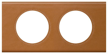 Рамка 2-м Celiane кожа карамель Leg 069422