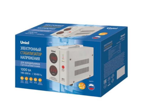 Стабилизатор напряжения для холодильников RS-1 1000Вт/RX/U WHITE REF 1000В.А USB разъем TM Uniel UL-00012789