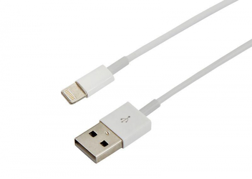 Кабель USB для iPhone 5/6/7 моделей оригинал (чип MFI) 1м бел. Rexant 18-0000