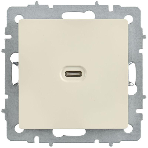 Розетка СП BRITE USB C 65Вт высокоскор. заряд. РЮ12-1-БрКр беж. IEK BR-U13-065-K10