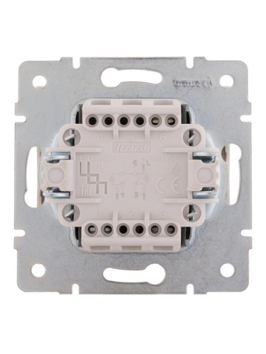 Выключатель 2-кл. СП Rain IP20 с подсветкой механизм жемчуж./бел. перламутр. LEZARD 703-3088-112