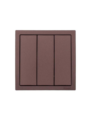 Выключатель 3-кл. СП ZIMA IP20 10А безвинт. зажим шоколад LEZARD 704-7388-109QC