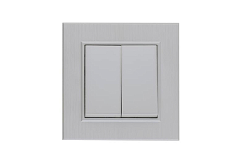 Выключатель 2-клав. Karea LINE STAR жемчуж. Makel 86100003